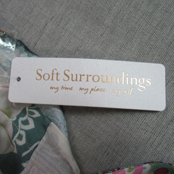 Soft Surroundings Top Womens M Aquatic Blue Florent Tunic Beaded Beachy Boho NWT - Picture 10 of 11